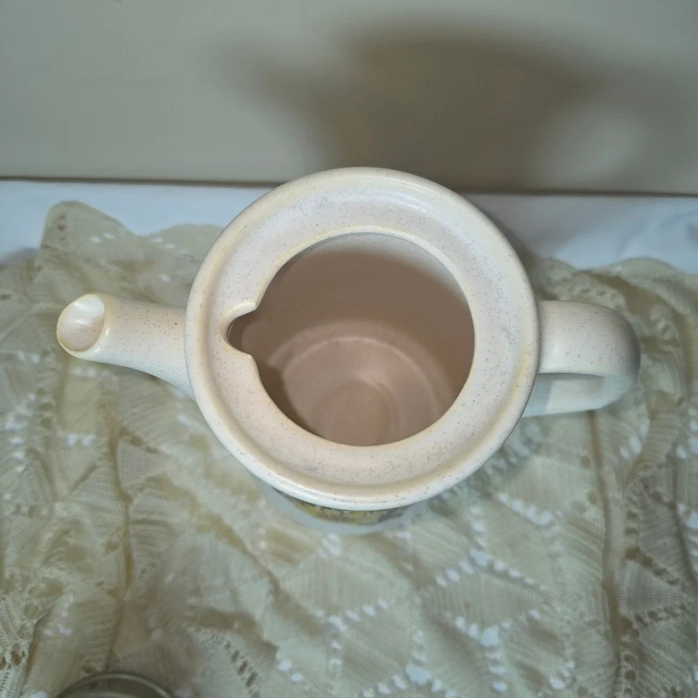 Festive by‎ International Stoneware Coffee Pot Vintage 1970s Floral Japan 9.5in